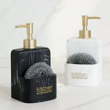 HULIANFU Kitchen accessories Sink Countertop Liquid Hand Soap Dispenser Pump Bottle Caddy with Storage Compartment Holds Stores Scrubbers