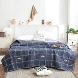 HULIANFU PEIDUO Anti-Mite Summer Cool Quilt Cartoon Thin Quilt Washable Lightweight Duvet Insert 100% Goose Down Filling Double Student