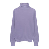 Hulianfu Winter High Quality Wwomen's Wool Sweater Solid Color High-neck Pullover Long-sleeved Knit Top