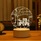 HULIANFU Romantic Love 3D Acrylic Led Lamp for Home Children Night Light Table Lamp Birthday Party Decor Valentine Day Bedside Lamp
