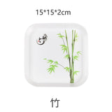 HULIANFU Spit Bones Bone Dish Household Melamine Plastic Dining Table Tray Dried Fruit Residue Snack Residue Dish Snack Dish Vinegar Dish