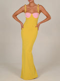 hulianfu Elegant Strapless Sexy Bodycon Maxi Dress Women Sleeveless Backless Long Party Dress Slim Casual Party Dress Vestidos
