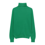 Hulianfu Winter High Quality Wwomen's Wool Sweater Solid Color High-neck Pullover Long-sleeved Knit Top
