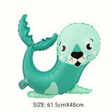 HULIANFU Jungle Cartoon Animal Balloon Rabbit Fox Penguin Hippo Tiger Crocodile Aluminum Foil Balloon Zoo Party Children  Toy