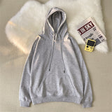 hulianfu Woman's Sweatshirts Solid Drop Shoulder Korean Female Hooded Pullovers  Thicken Warm Oversized Hoodies Women