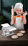 HULIANFU Manual Stainless Steel Linguine Pasta Maker Noodle Spaghetti Press Machine Cutter Dough Sheeter Ravioli Dumplings Shell Tool