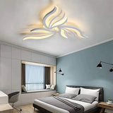 HULIANFU Modern LED Ceiling Lights Dimmable Bedroom Chandelier Lamp Flower-Shape Design With Remote Control Study Hotel Ceiling Lamps