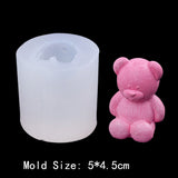 HULIANFU Sitting Position Toy Bear Silicone Candle Molds for Handmade Scented Candle Plaster Cute Bear Injection Mould Home Decor