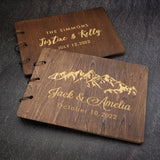 HULIANFU Personalized Guest Book A4/A5 Wedding Guest Book Wedding Guestboook Wishes Book Wooden Wedding Album Baptism Mariage Decoration