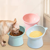 HULIANFU New Cat Bowl High Foot Dog Bowl Neck Protector Cat Pet Food Water Bowl Anti-overturning Binaural Pet Feeding Cup Pet Feeder Bowl
