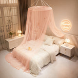 HULIANFU  YanYangTian  New Domed mosquito net pink girl Canopy over the bed foldable Mosquito net door baby crib anti-mosquito