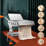 HULIANFU Manual Stainless Steel Linguine Pasta Maker Noodle Spaghetti Press Machine Cutter Dough Sheeter Ravioli Dumplings Shell Tool