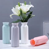 HULIANFU Nordic Style Flower Vase Living Room Decoration Ornaments Modern Origami Plastic Vases Pot for Flower Arrangements Home Decor