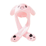 HULIANFU Lovely Luminous/no light Plush Rabbit Hat Funny Play Toy Up Down Moving Bunny Ears Toy Hat Girlfriend Children Gifts