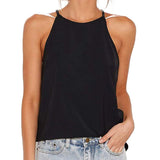 Hulianfu Women Tank And Camis Ladies Halter Neck Top Summer Sexy O Neck Sleeveless Tops Vest Female OL T-shirts Women Pulovers
