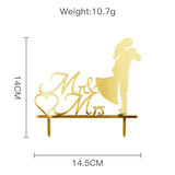 HULIANFU MR&amp;MRS Acrylic Wedding &amp; Engagement Cake Topper Lover Valentine  Day Baking Decoration You&amp;me Anniversary Cake Party Favors