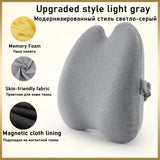 HULIANFU Memory Foam Lumbar Cushion Orthopedic Pillow Office Chair Cushion Support Waist Back Pillow Sets Car Seat Cushion Hips Massager