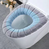 HULIANFU Winter Warmer Toilet Seat Cover Mat Bathroom Toilet Pad Cushion with Handle Thicker Soft Washable Closestool Warmer Accessories