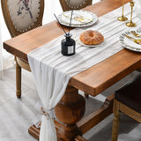 HULIANFU Sheer Chiffon Luxury Solid Color Table Runner Rustic Boho Wedding Party Bridal Shower Birthday Home Christmas Decoration