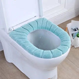 HULIANFU Winter Warm Toilet Seat Cover Closestool Mat 1Pcs Washable Bathroom Accessories Knitting Pure Color Soft O-shape Pad Bidet Cover