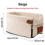 HULIANFU Portable Pet Dog Car Seat Central Control Nonslip Dog Carriers Safe Car Armrest Box Booster Kennel Bed For Small Cat Dog Travel