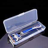 HULIANFU Men  Shaver Storage Box Transparent Plastic Razor Blades Holder Portable Travel Razor Case High Quality Shaving Box Containers