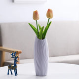HULIANFU Nordic Style Flower Vase Living Room Decoration Ornaments Modern Origami Plastic Vases Pot for Flower Arrangements Home Decor