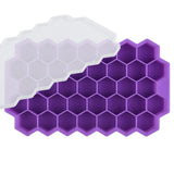 HULIANFU SILIKOLOVE Honeycomb Ice Cube Trays Reusable Silicone Ice cube Mold BPA Free Ice maker with Removable Lids