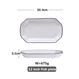 HULIANFU White Dinner Plate Set Ceramic Kitchen Plate Tableware Set Food Dishes Rice Salad Noodles Bowl Soup Kitchen Cook Tool 1pc