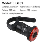 HULIANFU NEWBOLER Smart Bicycle Rear Light Auto Start/Stop Brake Sensing IPx6 Waterproof USB Charge Cycling Tail Taillight Bike LED Light