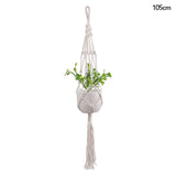 HULIANFU Macrame Handmade Plant Hanger Baskets Flower Pots Holder Balcony Hanging Decoration Knotted Lifting Rope Home Garden Supplies
