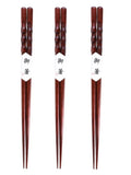 HULIANFU Reusable Natural Wood Chopsticks Red jujube wood Dishwasher Safe Non-slip Elegant Design