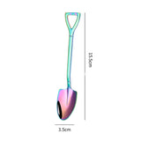HULIANFU Shovel Spoon Stainless Steel Teaspoon For Coffee Spoon Fruit Ice Cream Dessert Scoop Kitchen Accessories Wedding Christmas Gift