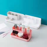 HULIANFU Makeup Organizer Bathroom Storage Box Cosmetic Organiser Office Desktop Make Up Jewelry Storage Box Sundries Container