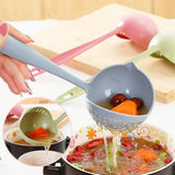 HULIANFU Soup Spoon Ladle Silicone Pot Spoons With Long Handle Spoon Cooking Colander Utensils Scoop Tableware Spoon Kitchen Accessories