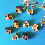 HULIANFU New~9 pcs mini house/little trees/miniatures cottage/shabby /cute/ fairy garden/gnome/moss terrarium home decor/crafts supplies