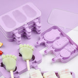 HULIANFU SILIKOLOVE Healthy Silicone Ice Cream Mold Easy Popsicle Mold Reusable Ice Cream Bar Pop Molds For DIY Making Summer Favorites