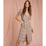 Polka Dot Print Midi Dress Woman Elegant Embroidery Short Sleeve V-neck Vestidos  Summer Femme Vintage Casual Long Robes