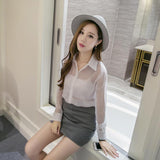 Hulianfu Spring Chiffon Transparent Shirt Women's Long Sleeve See-through Blusas Ropa De Mujer Summer Sun-proof Zipper Coats Jacket