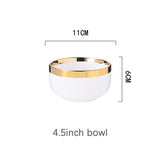 HULIANFU White Tableware Set Ceramic Dinner Plates Dishes Plates and Bowls Set Food Plate Salad Soup Bowl Dinnerware Set for Restaurant