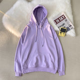 hulianfu Woman's Sweatshirts Solid Drop Shoulder Korean Female Hooded Pullovers  Thicken Warm Oversized Hoodies Women