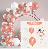 HULIANFU Macaron Pink Balloon Garland Arch Kit Wedding Birthday Party Decoration Kids Globos Rose Gold Confetti Latex Ballon Baby Shower