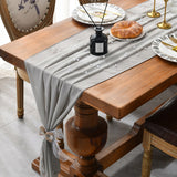 HULIANFU Sheer Chiffon Luxury Solid Color Table Runner Rustic Boho Wedding Party Bridal Shower Birthday Home Christmas Decoration