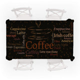 HULIANFU Retro Coffee Pattern Tablecloth Waterproof Dining Table Wedding Decoration Party Rectangular Tablecloth Home Kitchen Manteles