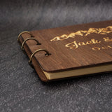 HULIANFU Personalized Guest Book A4/A5 Wedding Guest Book Wedding Guestboook Wishes Book Wooden Wedding Album Baptism Mariage Decoration