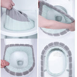HULIANFU Winter Warmer Toilet Seat Cover Mat Bathroom Toilet Pad Cushion with Handle Thicker Soft Washable Closestool Warmer Accessories