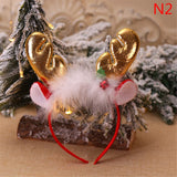 HULIANFU 2023 Christmas Headbands Santa Tree Elk Antlers Headband Kids Adult Headwear Reindeer Ornaments Christmas Decor Party Cosplay Gifts