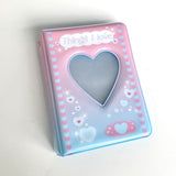 HULIANFU Lovely Bear photo album 3 Inch Love Heart Hollow Kpop Card Binder Name Card Book Photo Album Card Photocard ID Holder 40 Pockets