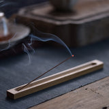 HULIANFU Wood Incense Stick Holder 23cm Line Incense Burner Wooden Crafts Sandalwood Coil Base Home Decoration
