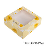 HULIANFU StoBag 5pcs Egg Yolk Crisp Cookie Baking Packing Box Donuts Chocolate Gift Clear Window Birthday Christmas Event &amp; Party Favors